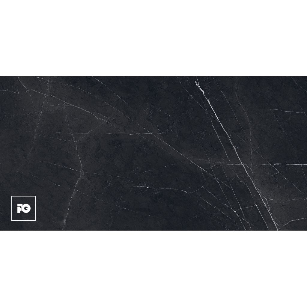 Dark marble texture background with a small white square logo containing 'PG' in the bottom-left corner (branding watermark).