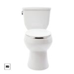 Sanitario-kenzo-blanco-corona-2-ok | Plomería García White ceramic toilet with the lid closed on a plain white background.