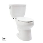 Sanitario-kenzo-blanco-corona-3-ok | Plomería García White ceramic toilet with closed lid and tank, set against a white background.