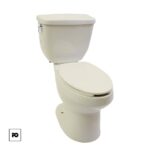 Sanitario-kenzo-hueso-corona-3-ok | Plomería García White ceramic toilet with a closed lid photographed against a white background.