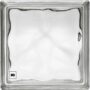 Square glass block with wavy inner edges and a small FG logo in the bottom-left corner.