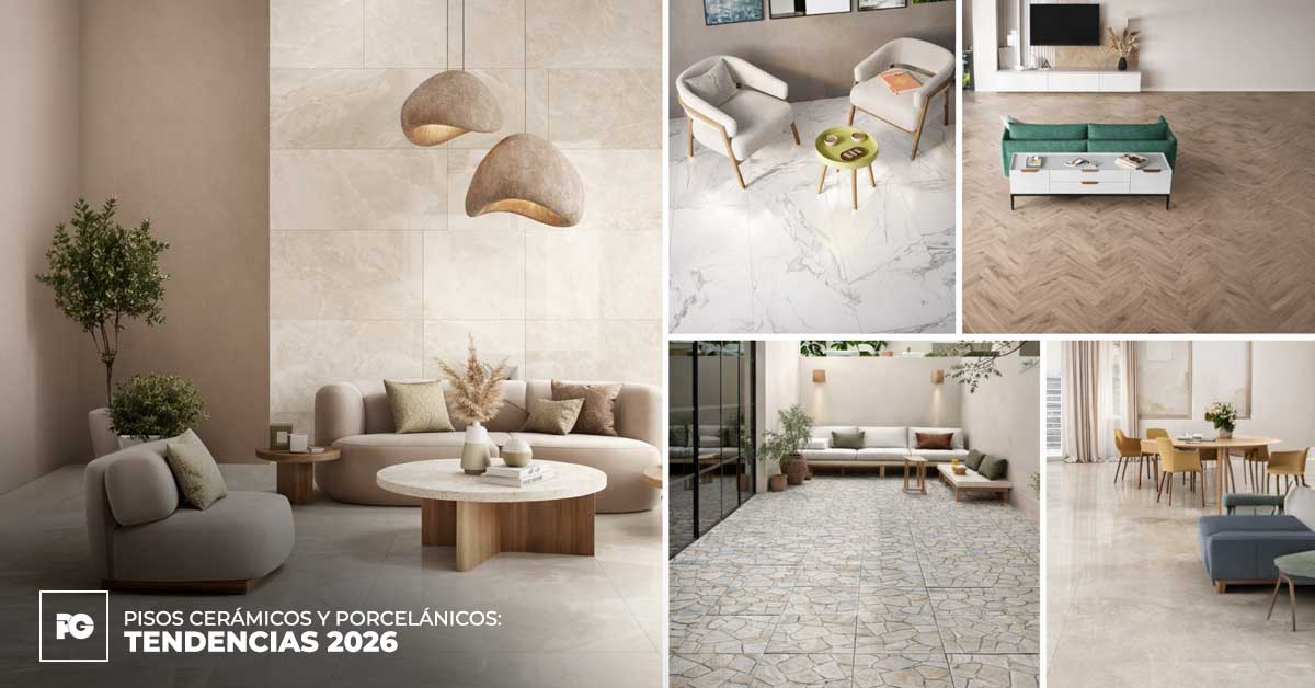 Tendencias 2026 en pisos cerámicos y porcelánicos