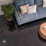 Piso ceramico color negro-44x44-brillante-interior-marmol radu-lamosa-ok | Plomería García