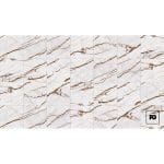 White marble tiles with brown veining arranged in a grid pattern, with an fg logo in the bottom-right corner.