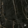 Dark marble texture with gold veins, bottom-right logo overlaid in a white square.