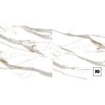 White marble texture with gray veins, two panel layout, small pg logo in a black square bottom-right.
