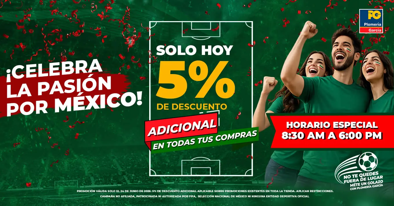 5% de descuento, solo hoy