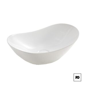 Lavabo de Sobreponer Brescia Blanco Ovalado de Cerámica Brillante.