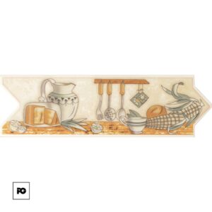 Decorative still life of a rustic kitchen counter with bread