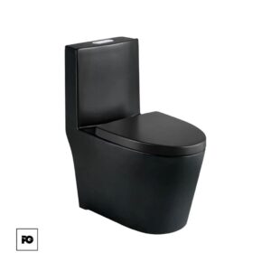 Sanitario One Piece cerámico color negro, modelo Gea