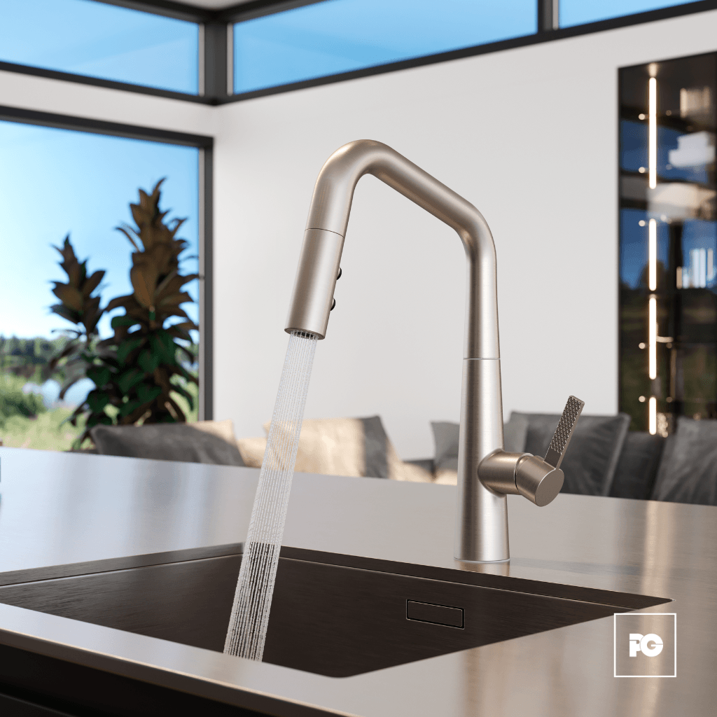 Monomando para Cocina Asari de Acero Inoxidable con Cuello Extraíble y Doble Función de Chorro. - Imagen 2