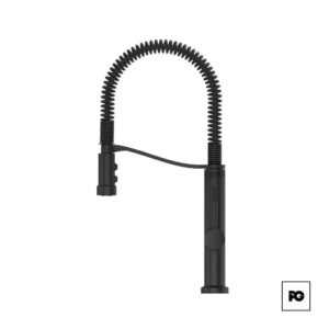 Monomando para Cocina Bruton Color Negro Mate con Cuello Extraíble Tipo Resorte.