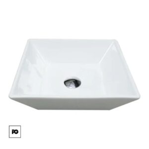 Lavabo de cerámica esmaltada color blanco, modelo Babel.