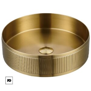 Lavabo de sobreponer color gold, modelo Iron.