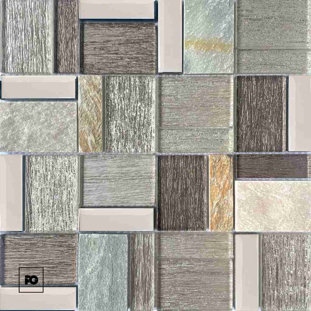 Malla decorativa hardy de vidrio y mármol 30 x 30 cm-tiles-ok | Plomería García