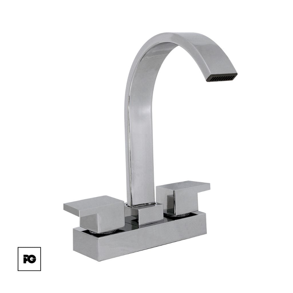 Mezcladora para lavabo color cromo, modelo 24-ML.