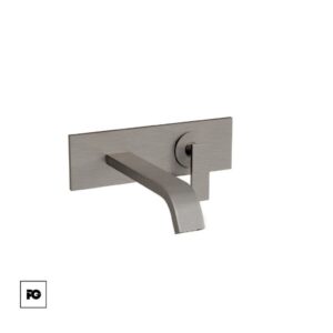 Monomando de lavabo a pared Vértika Titanium.