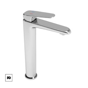 Monomando de lavabo alto cromo sin contra Potenza.