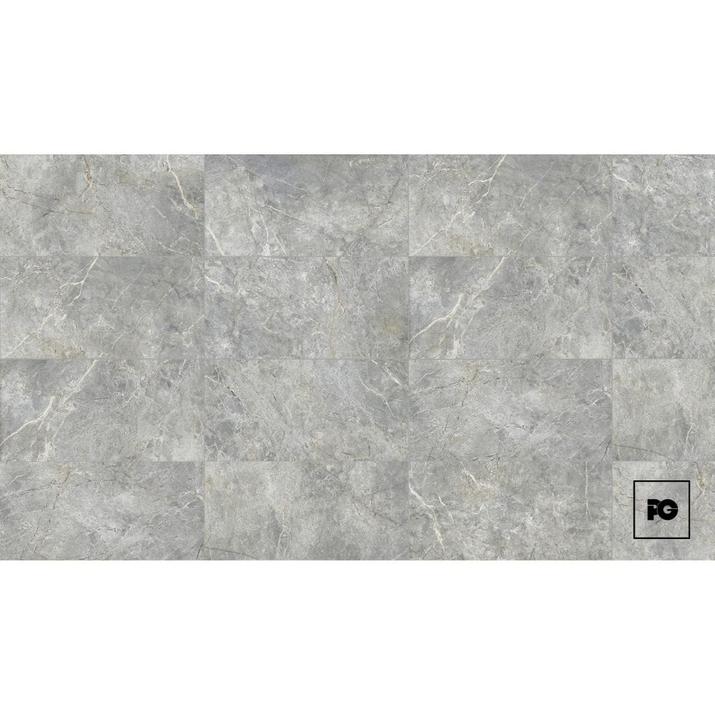 Piso cerámico pulido color gris formato 50x100, modelo Rafaello.