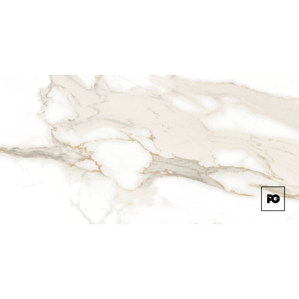 Piso cerámico pulido color oro formato 50x100, modelo Alpino.