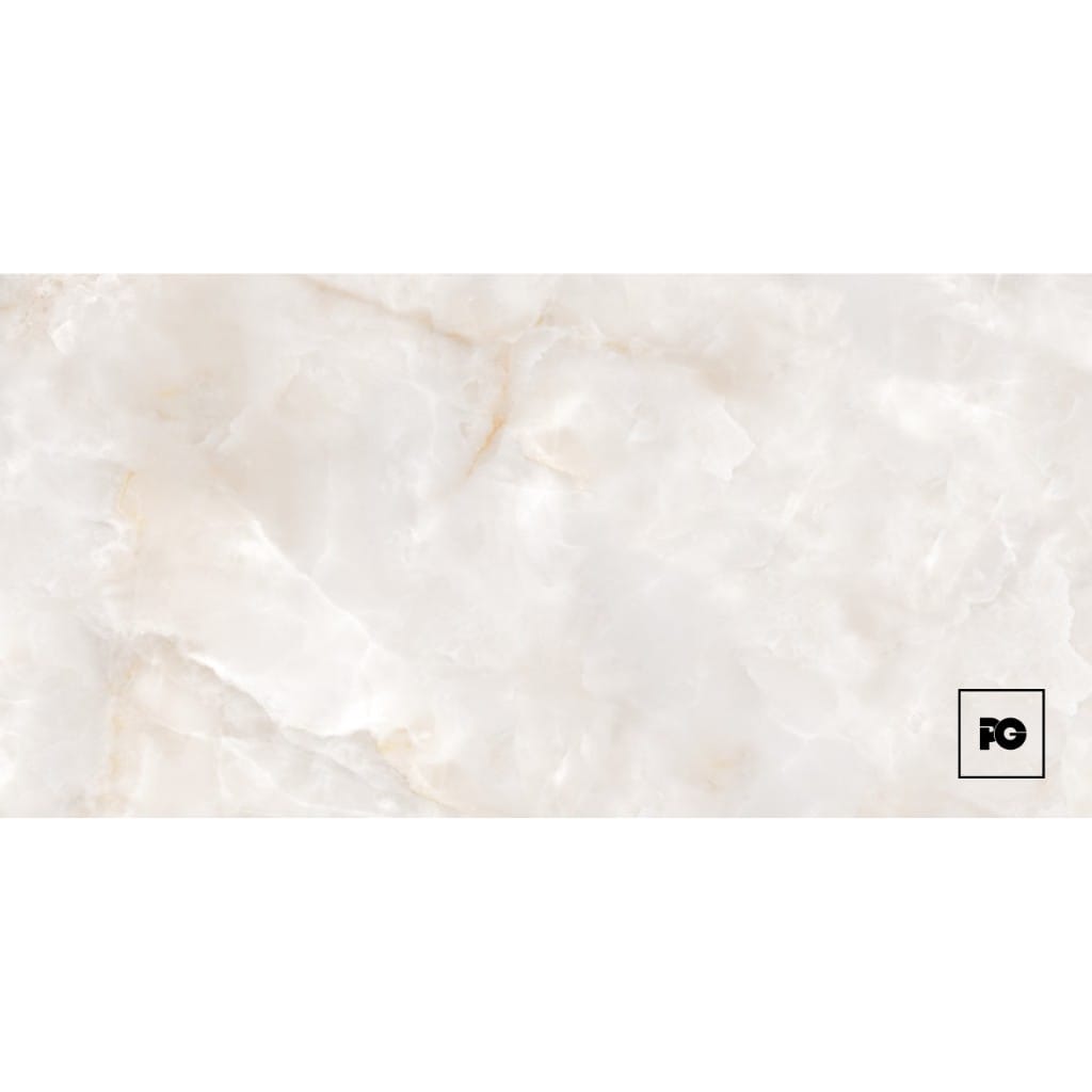 Piso porcelánico Fiore rectificado brillante tipo mármol beige 60x120.