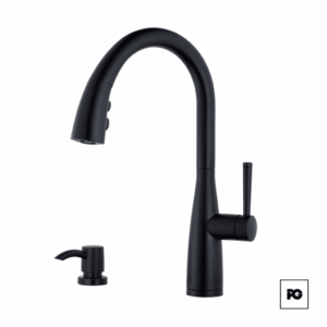 Monomando para Cocina Raya Color Negro Mate con Cuello Extraíble.