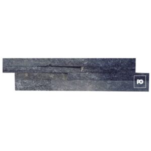 Fachaleta tipo piedra natural color nero medida 15x60, modelo Himalaya Quartzite.
