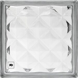 Decorative square glass dish with a faceted
