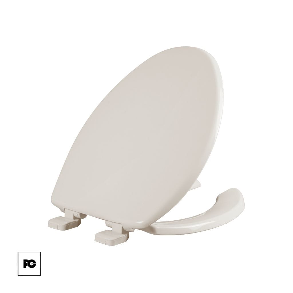 Asiento de plástico alargado, color hueso, cierre lento. - Imagen 3