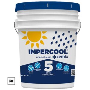 Impermeabilizante fibratado color blanco de 19 Lts. 5 años de garantía.