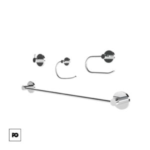 Juego de Accesorios para Baño Cromado Maia de 4 Piezas.