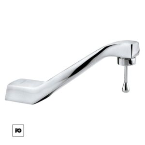 Llave de lavabo economizadora con seguro antirrobo.