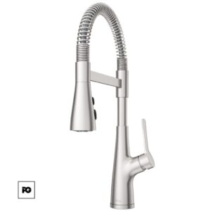 Monomando para Cocina Neera Color Cromo con Cuello Extraíble Tipo Resorte y Doble Función de Chorro.