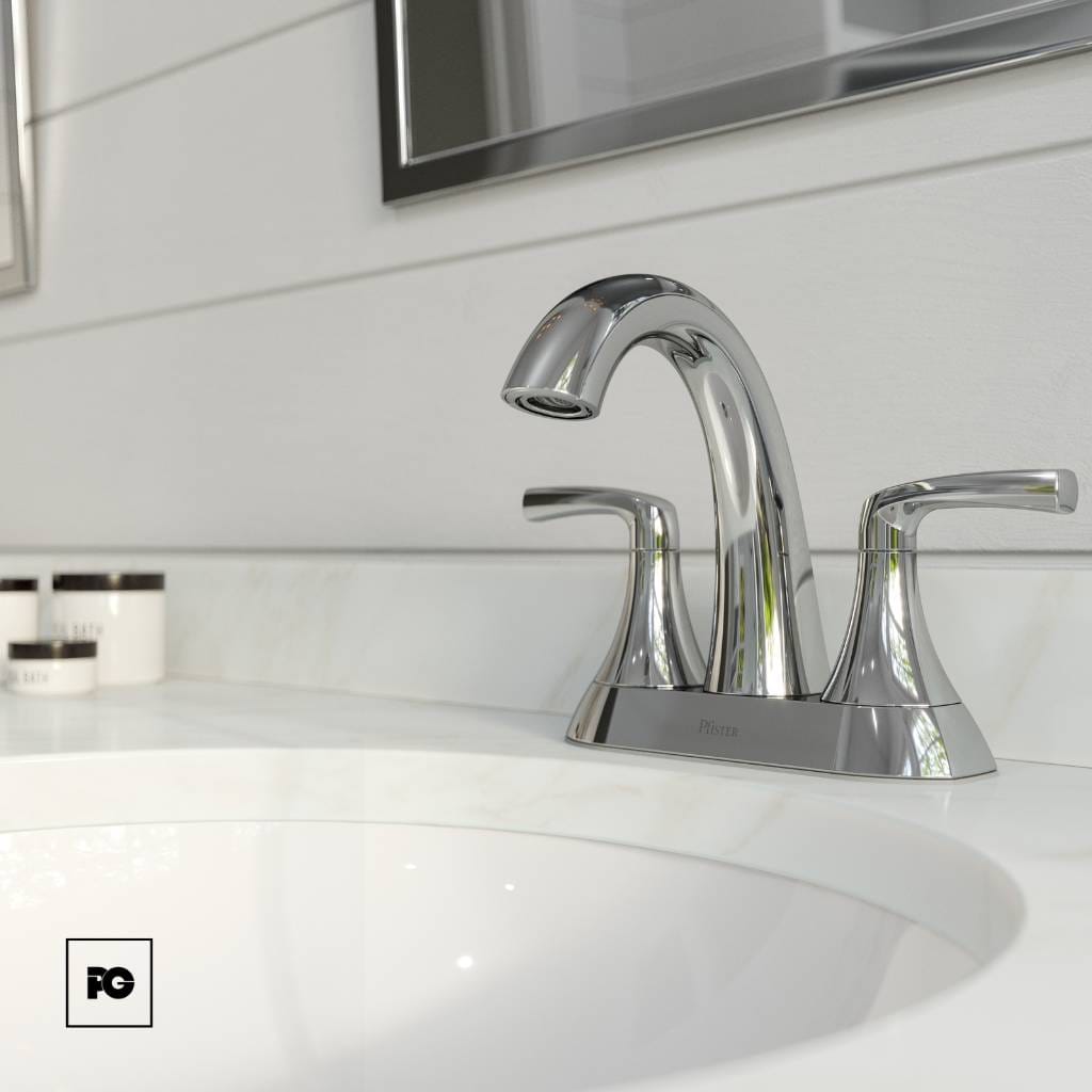Mezcladora para Baño Ranch Color Cromo de 4 Pulgadas con Dos Manerales. - Imagen 2