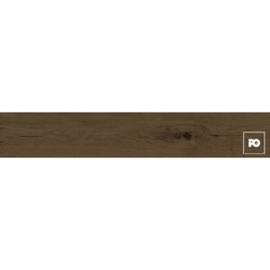 Piso cerámico tipo madera color café formato 20x120, modelo Madera Montalvo.