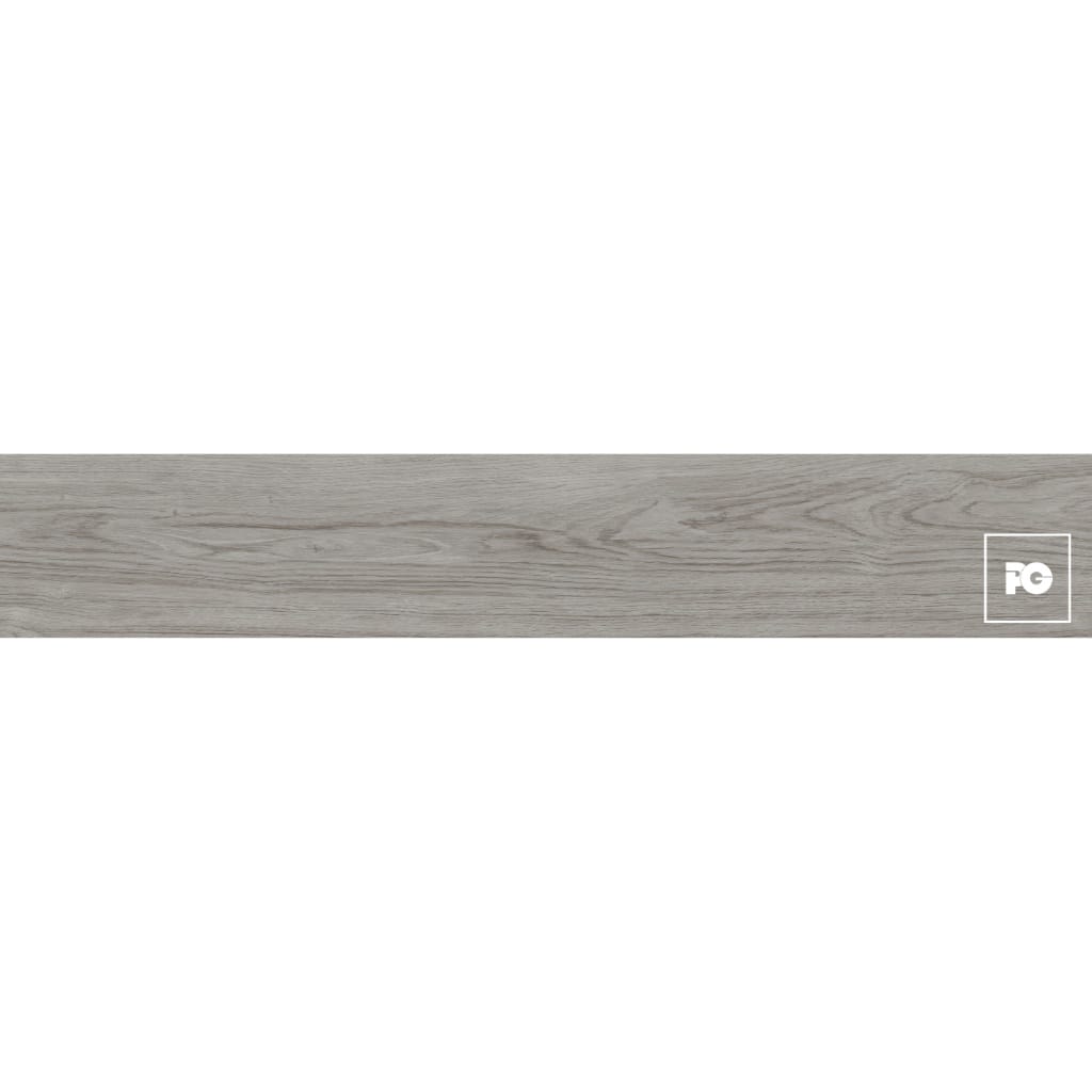 Piso cerámico tipo madera color gris formato 20x120, modelo Madera Montalvo.