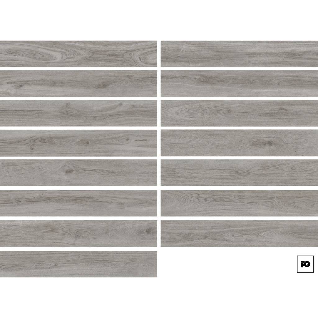 Piso cerámico tipo madera color gris formato 20x120, modelo Madera Montalvo. - Imagen 2