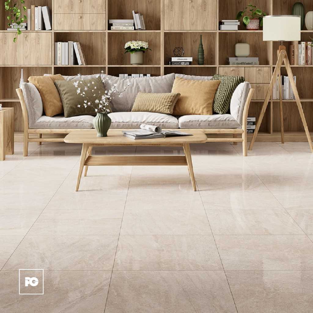 Piso cerámico color beige formato 55x55, modelo Senoia. - Imagen 2