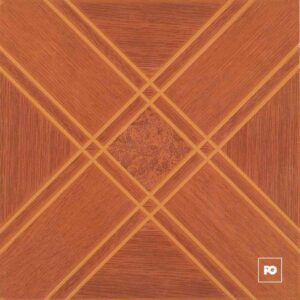 Piso cerámico tipo madera color castaño formato 36x36, modelo Ranch Lux.