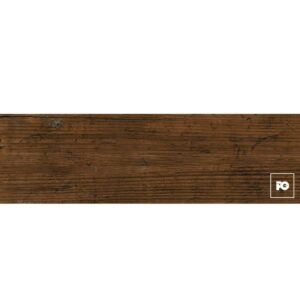 Piso cerámico tipo madera color nogal formato 18x60, modelo American.