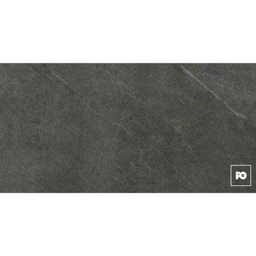 Piso cerámico rectificado color negro formato 61x122, modelo Brasil.
