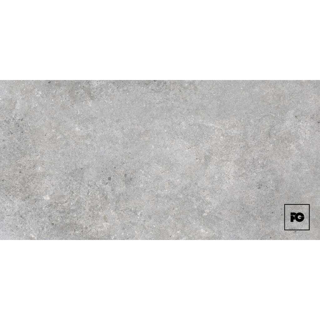 Piso cerámico rectificado color gris formato 50x100, modelo Scanno.