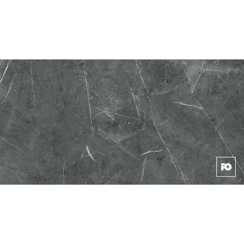 Piso cerámico rectificado color negro formato 50x100, modelo Soberano.