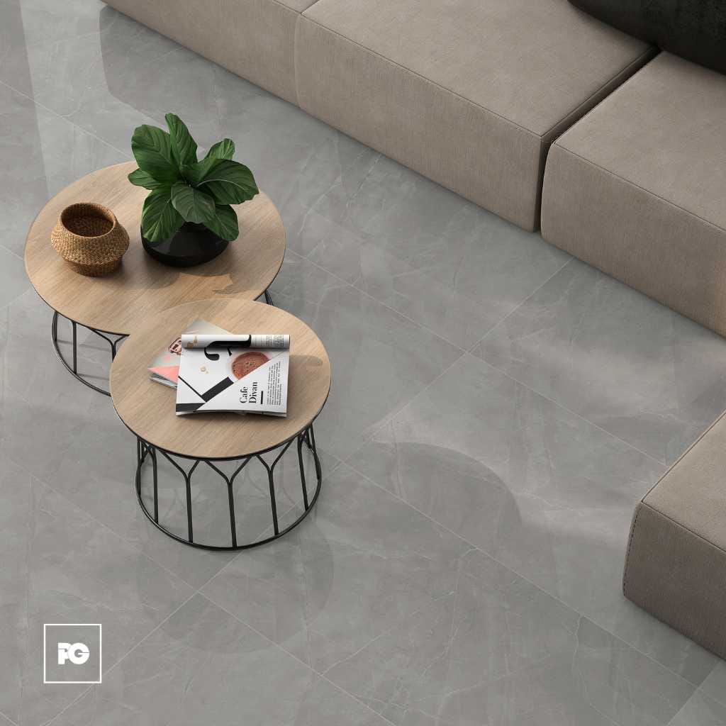 Piso porcelánico rectificado color gris formato 60x120, modelo Amani. - Imagen 2