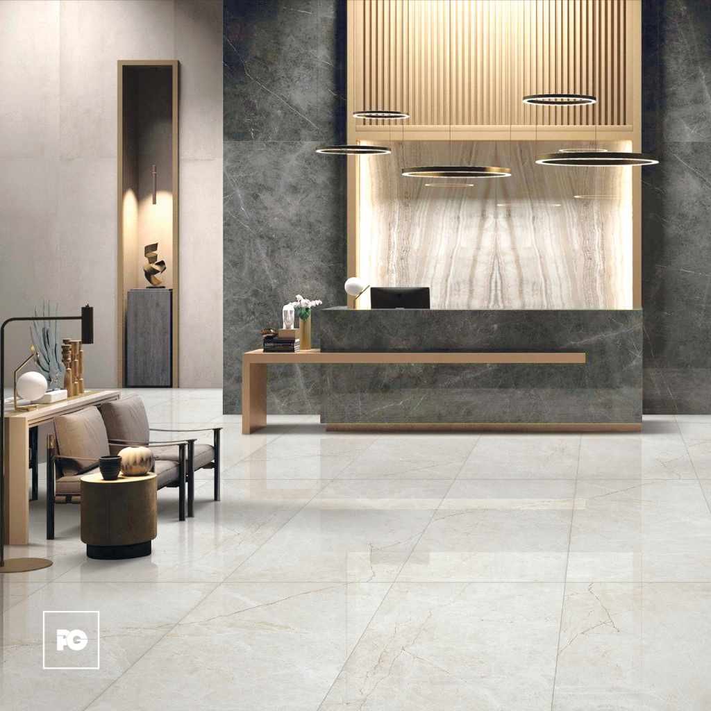 Piso porcelánico rectificado color gris formato 60x120, modelo Tempo. - Imagen 2