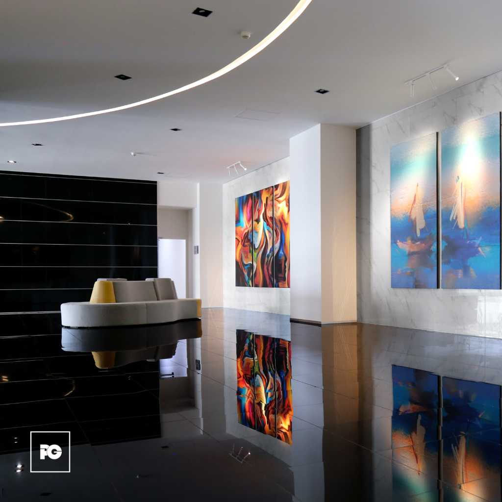 Piso porcelánico rectificado color negro formato 60x60, modelo Imperia. - Imagen 2