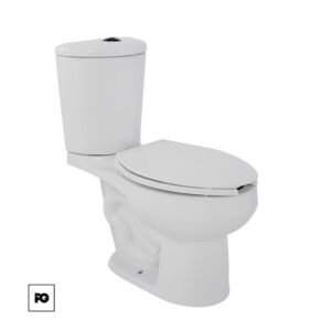 Sanitario Option compacto con trampa expuesta.