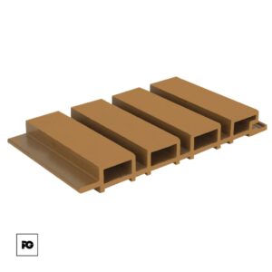 Brown modular decking plank with five hollow channels