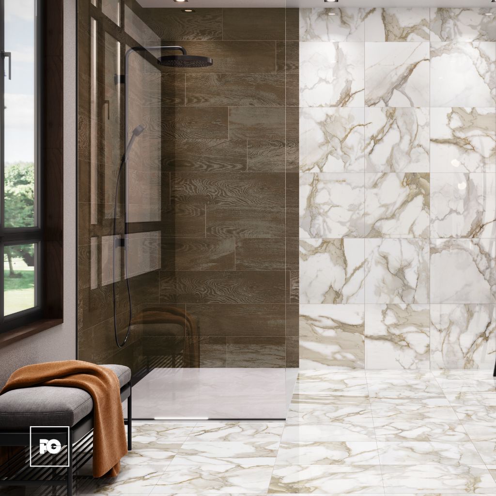 Piso Alpino color oro tipo marmol 55x55-ambiente